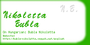 nikoletta bubla business card